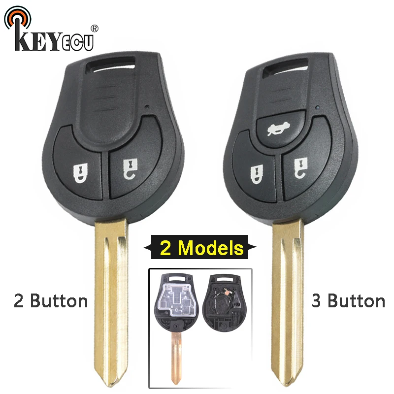 KEYECU для Nissan Note Juke Micra March Солнечный Замена 2 / 3 кнопки дистанционного ключа