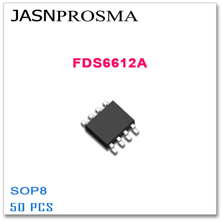 

JASNPROSMA FDS6612A SOP8 50PCS FDS6612 6612 30V N-Channel High quality FDS