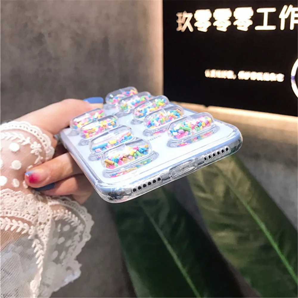 Phone Case For iPhone 7 Capsule 3D Pills High quaity Soft Silicon TPU Anti-knock Back Cover 6 S 8 X Plus Coque Fundas |