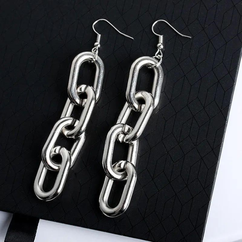 Женские серьги подвески ZCHLGRFashion в стиле панк с толстой цепочкой двуокись
