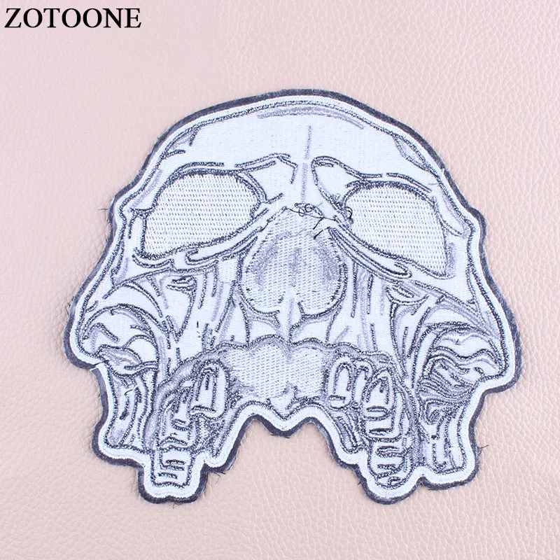 ZOTOONE панк нашивки для одежды наклейки Куртка Большой Череп патч железо на