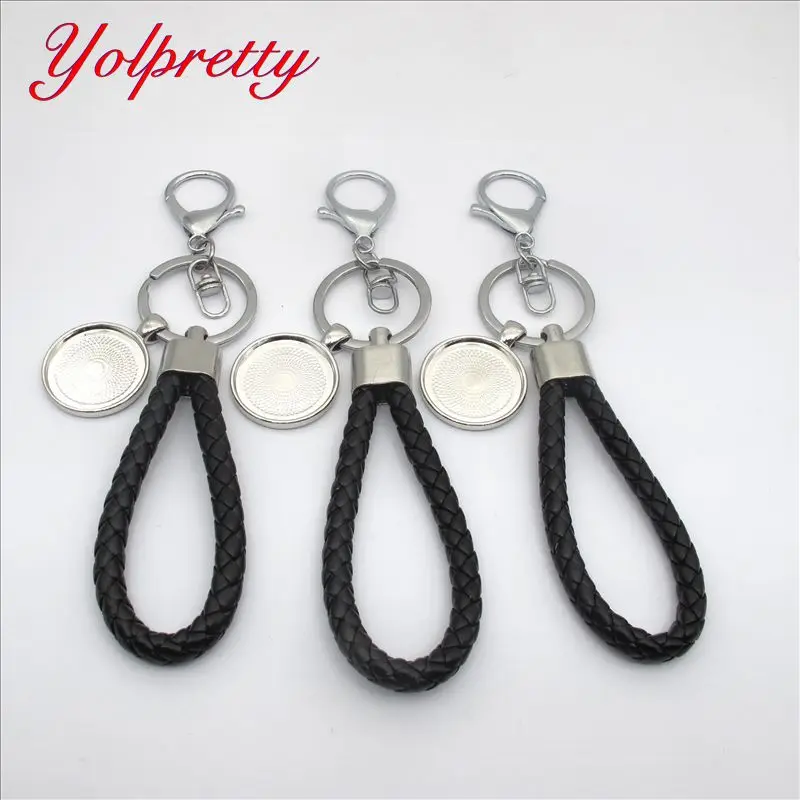 

Yolprtty оригинальный оптовый 1 шт. 25 мм время драгоценный камень белый кожаный брелок камеи комплектующие цинковый Aiioy брелок