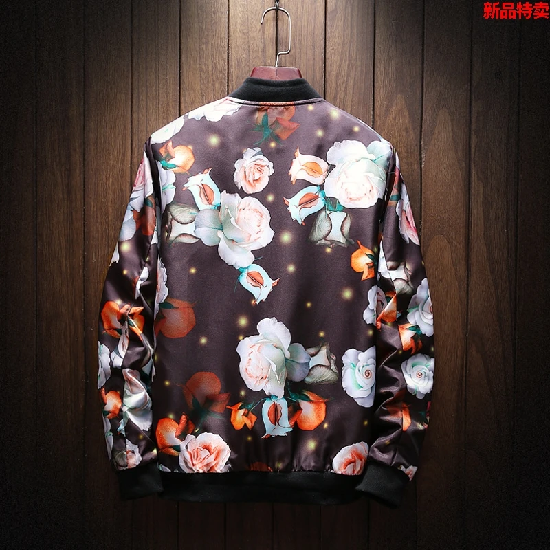 

XingDeng 2019 new spring Autumn print Men's zipper Jacket European American Style O-neck Fashion Youth Bomber top Coat M-5XL