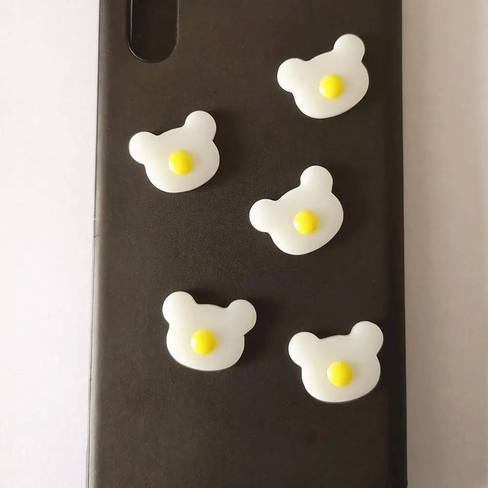 8 шт. Diy полимерное жареное яйцо 1:12 белое кабошон с плоской задней поверхностью