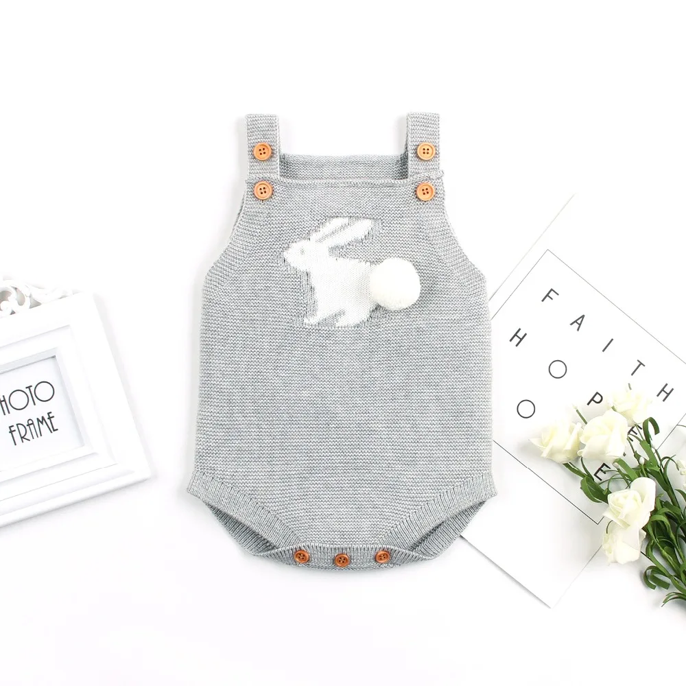 Комбинезон детский трикотажный без рукавов с изображением кролика | Мать и