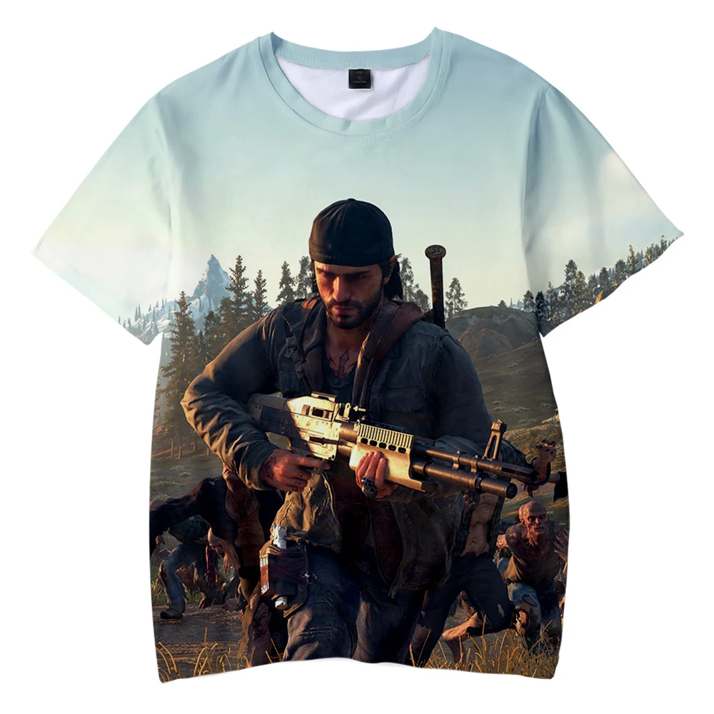 Days Gone/Детская летняя футболка с 3D рисунком Мягкая круглым вырезом Повседневная