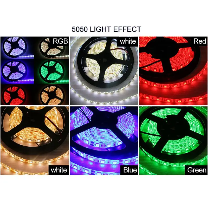 Светодиодные ленты 5 м DC 12 В SMD 5050 2835 300 LED RGB полосы с подсветкой Водонепроницаемые