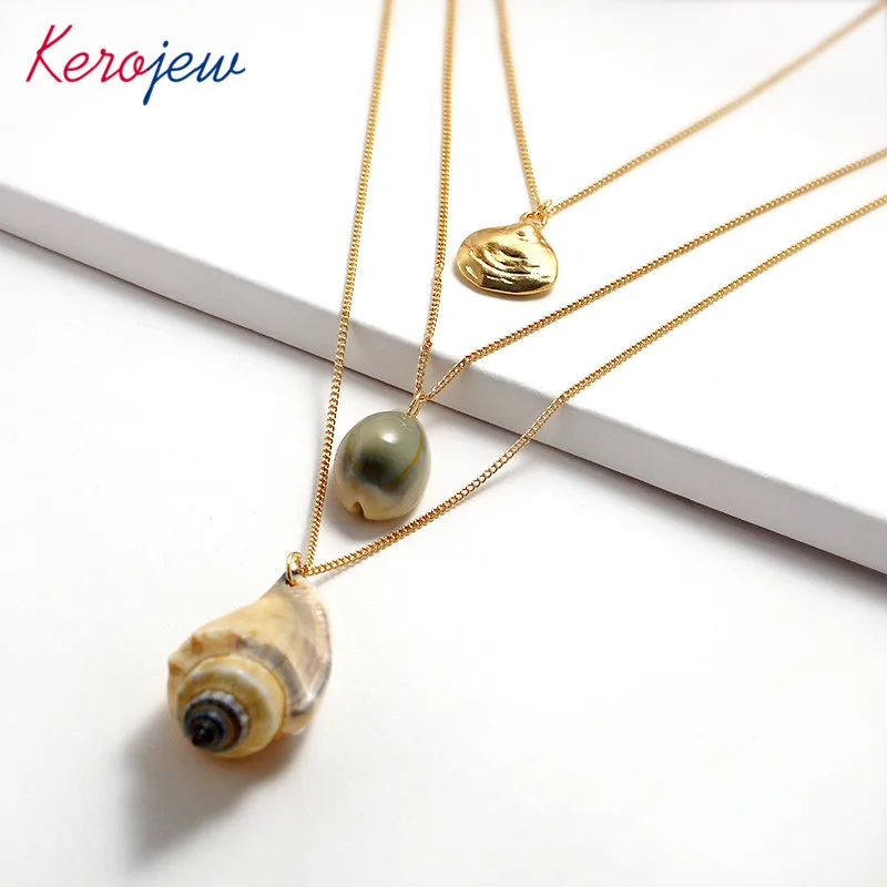 Модные корейские ожерелья многослойные Золотые цветной цинк сплав Femme акрил