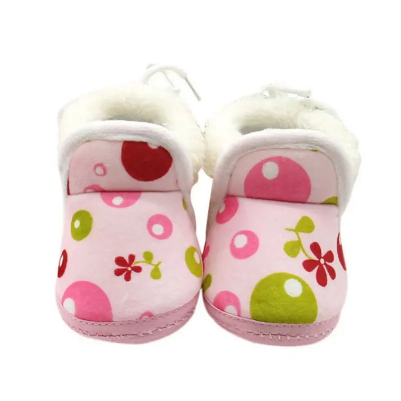 Теплая обувь с цветами для маленьких девочек и мальчиков теплые зимние ботинки