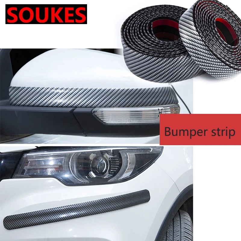 50 см Резиновая Защитная Наклейка на порог автомобиля из углеродного волокна для