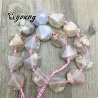 faceted cherry agates stone nugget beadsnatural gems stone pendant beads for diy jewelry my2052