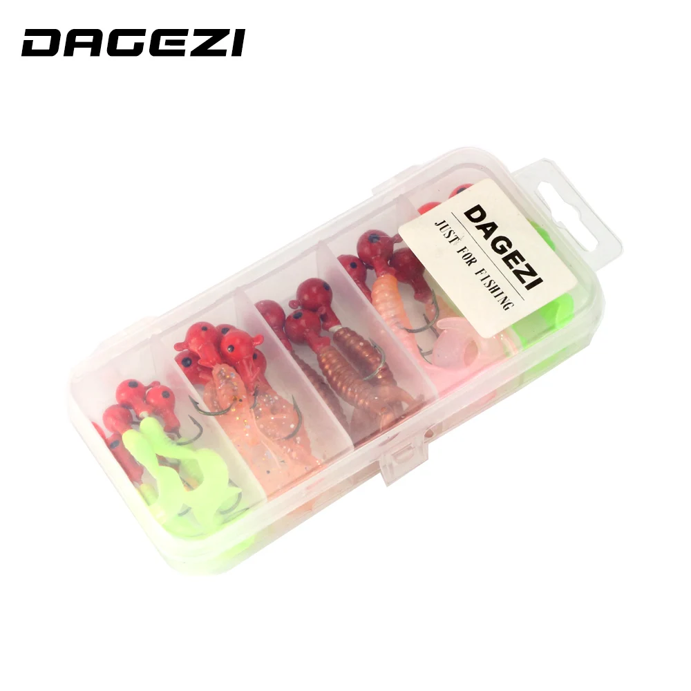 DAGEZI 18 шт./компл. мягкие блесны для рыбалки с коробкой морская Мягкая приманка