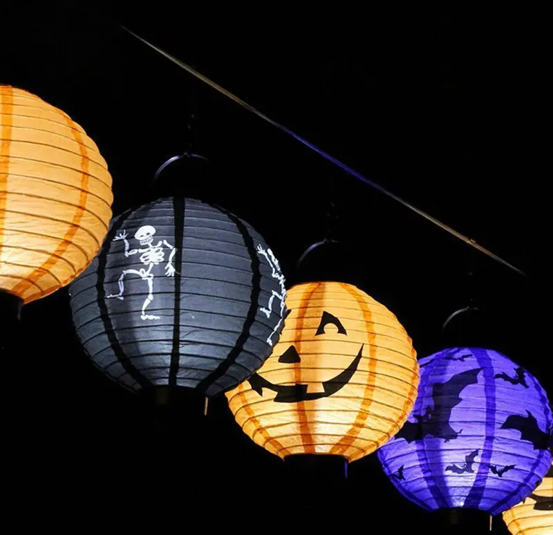 1 шт. Хэллоуин украшения светодиодный Бумага тыквы летучей мыши паук светильник