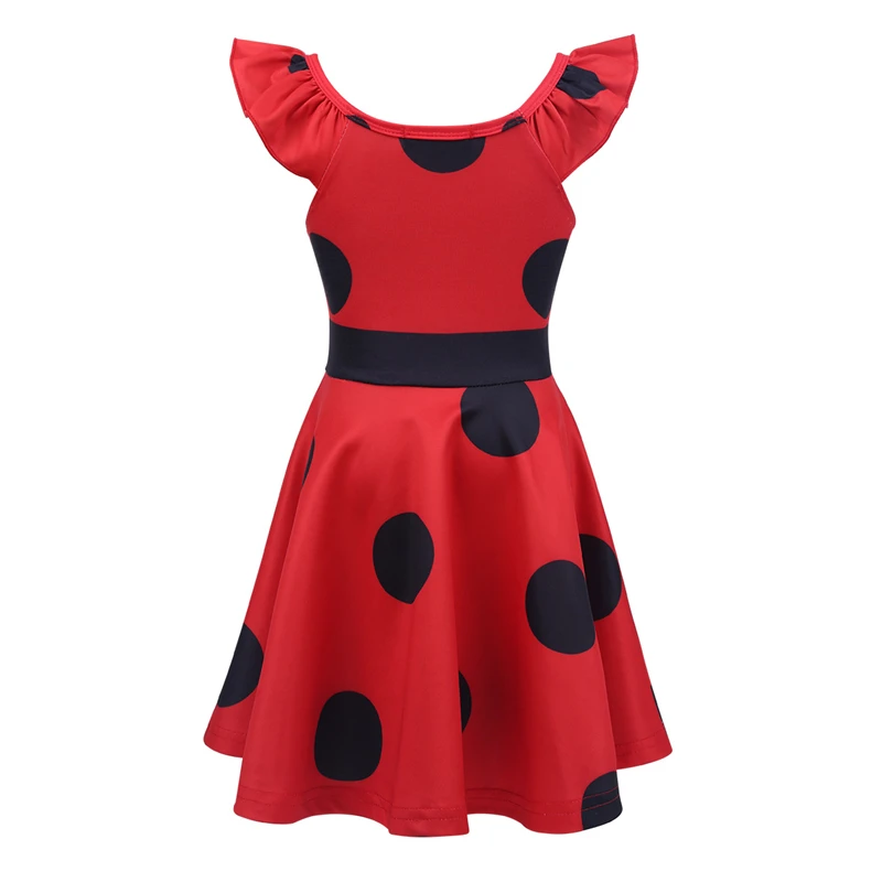 Children Girls Cosplay Red Dress Kids Polka Dots A-Line Birthday Party Halloween Costume Fancy Dress-Up | Детская одежда и обувь