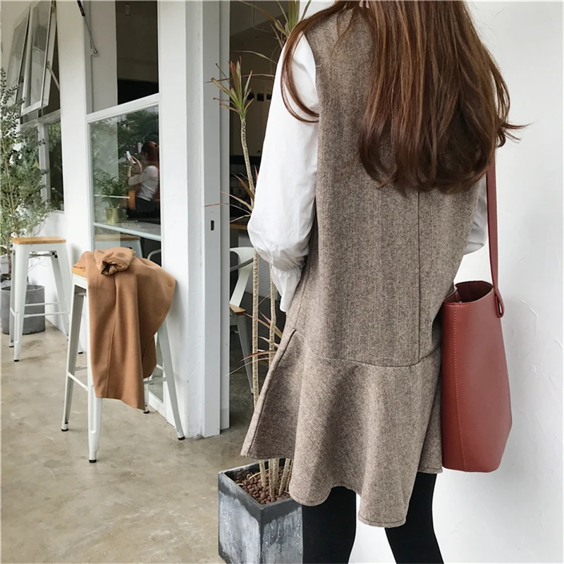 HziriP Spring Dress 2018 New Women Flare Sleeve Office Casual Loose Vestidos Stand Fashion Fake Two Female Dresses | Женская одежда