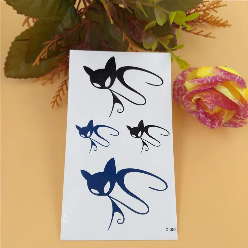 3D Сексуальные Черные Кошки Временные Татуировки Боди Арт Флэш Наклейки 10.5*6 см