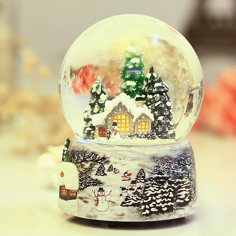 Christmas Gifts Glowing Christmas Snow House Crystal Ball Crafts Christmas Gifts