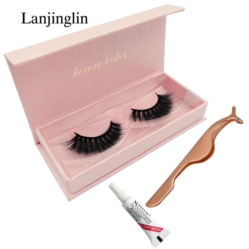 68P KIT LANJINGLIN Длинные Накладные ресницы натуральный макияж 3d норковые ресницы Толстые Накладные ресницы полоска норковых ресниц макияж ресниц - Цвет: 68P KIT