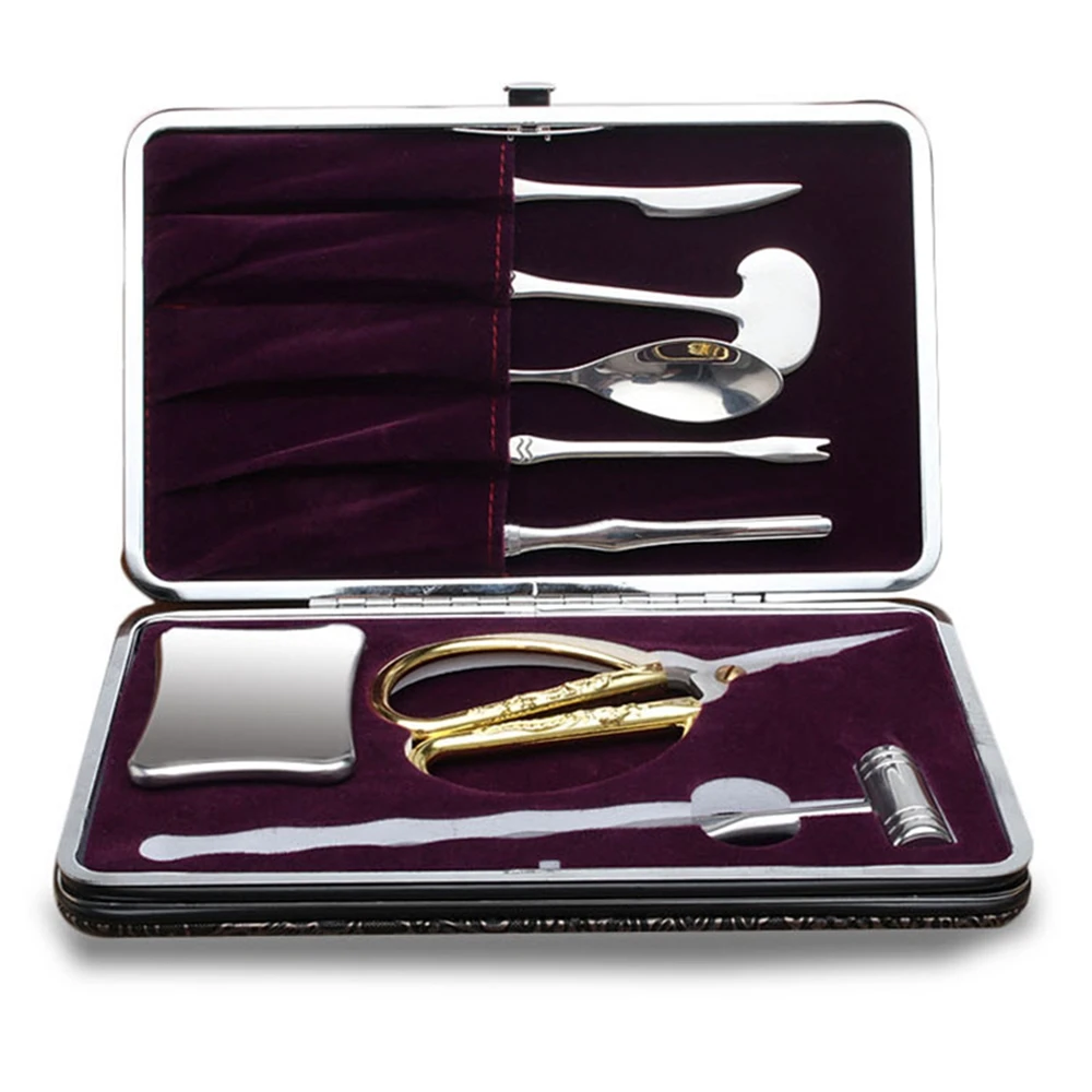 8pcs Seafood Tools Stainless Steel Lobster Crab Cracker Forks Tool Set Seafood Tool Kit with Leather Case Kitchen Accessories