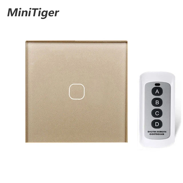

MiniTiger EU/UK Standard 1/2/3 Gang Wireless Remote Control Light Touch Switches, Smart Home RF433 Remote Control Wall Switch