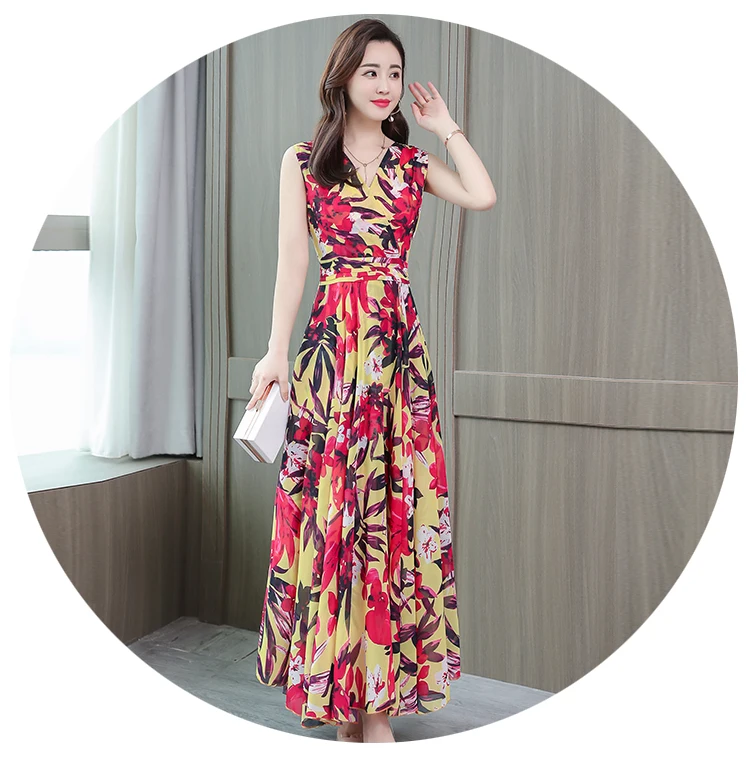 Элегантные цветочные шифоновые Boho Макси платья летние винтажные 4XL плюс размер пляжный отдых сарафан женские облегающие вечерние платья