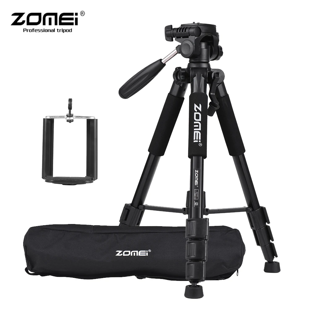 ZOMEI Q100 Q111 Профессиональный портативный дорожный алюминиевый штатив для камеры с