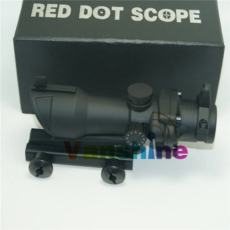 Trijicon ACOG 1x32 crosshair зеленая и красная точка область с красной точкой зрения