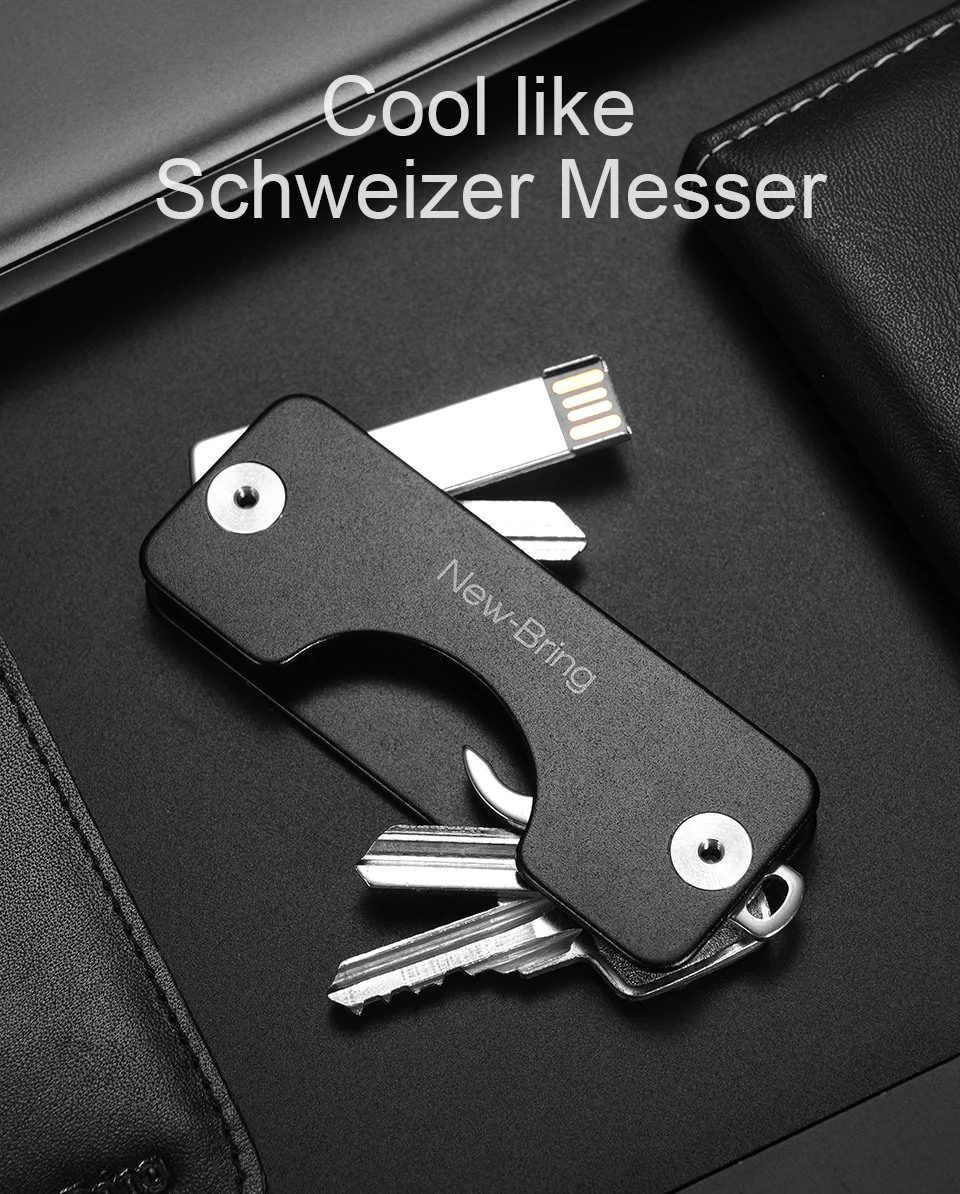 NewBring G2 держатель для ключей Алюминиевый металлический кошелек мужской Автомобильный держатель для ключей умная ключница органайзер для ключей брелок-Органайзер