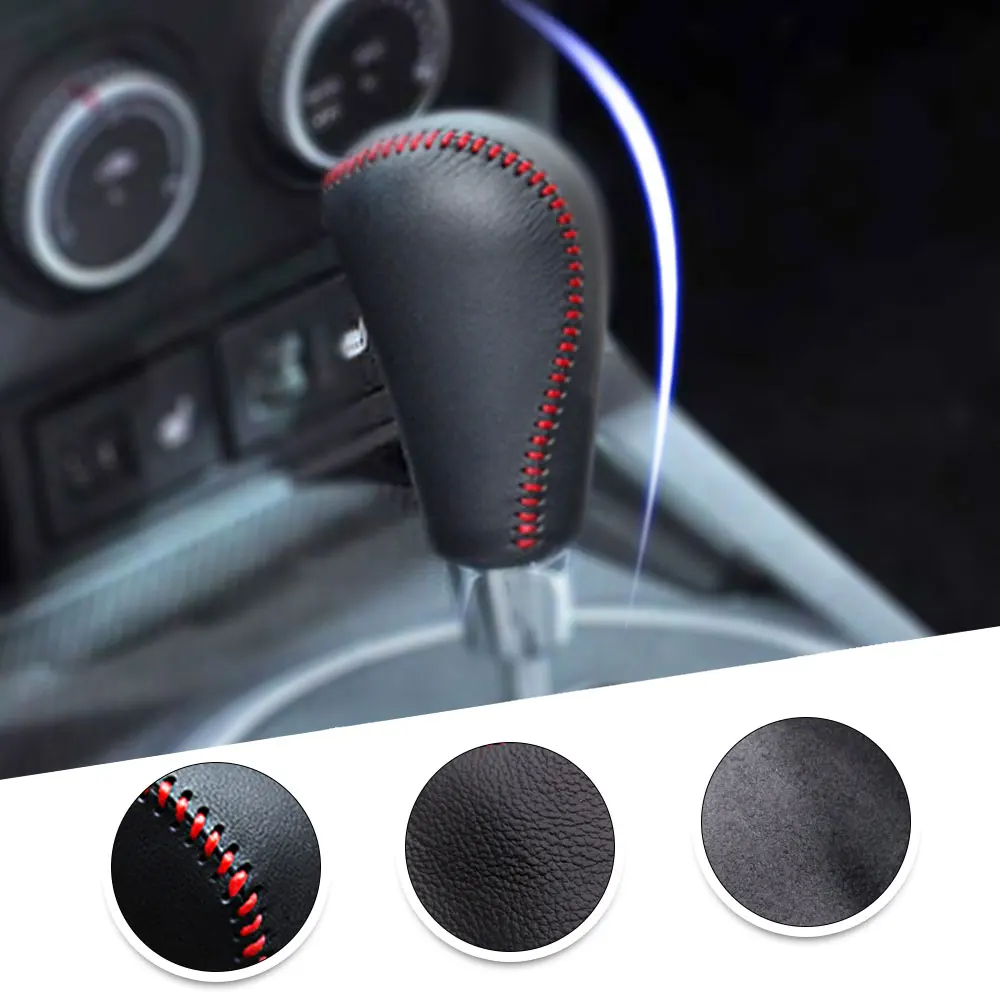 Red Автомобильный чехол из искусственной кожи для Mazda 6 2009-2012 Mazda 3 2010 Mazda Axela 2010 Чехол для рычага переключения передач рычаг переключения передач - Название цвета: Red