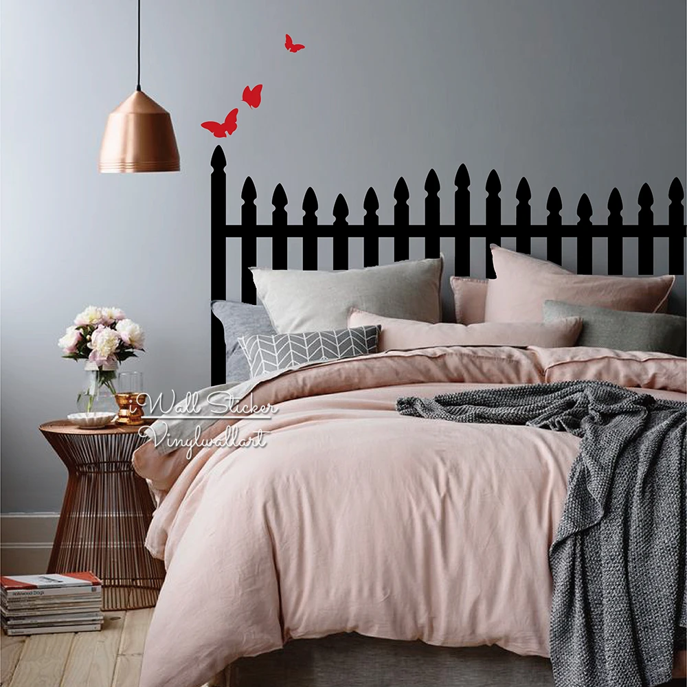 

Headboard Wall Sticker Modern Headboard Wall Decal DIY Creative Wall Decor Bedroom Decor Home Improvement Cut Vinyl Sticker M62