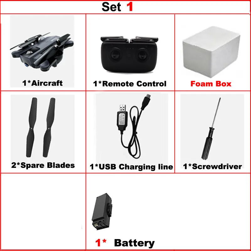 set1 F196 мини складной Дрон с 2.0MP HD камерой Rc вертолет оптический поток локализация RC Квадрокоптер детские игрушки vs SG900 - Цвет: set1