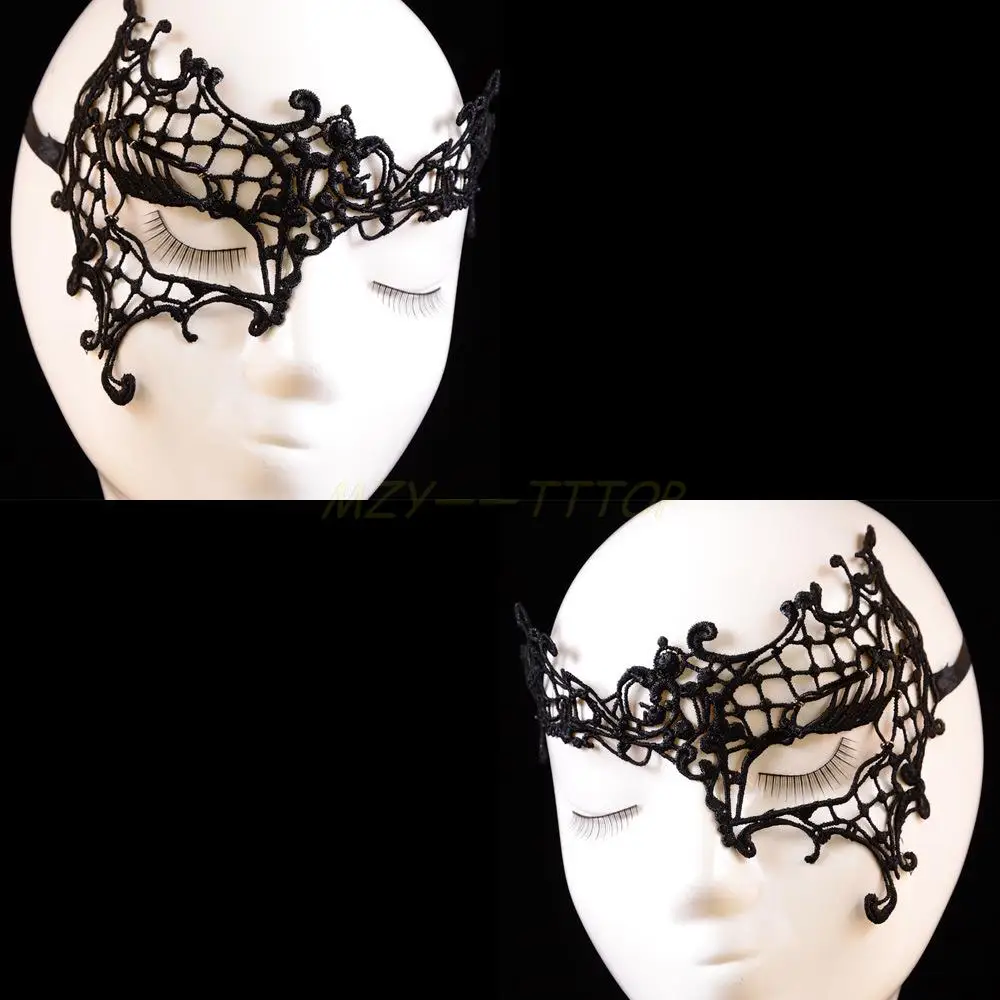 NEW Women Lace Face Eye Black Half Mask Masquerade Spider Web Hollow Masque Cutout Fancy Venetian Carnival Halloween Party TOP# | Дом и сад