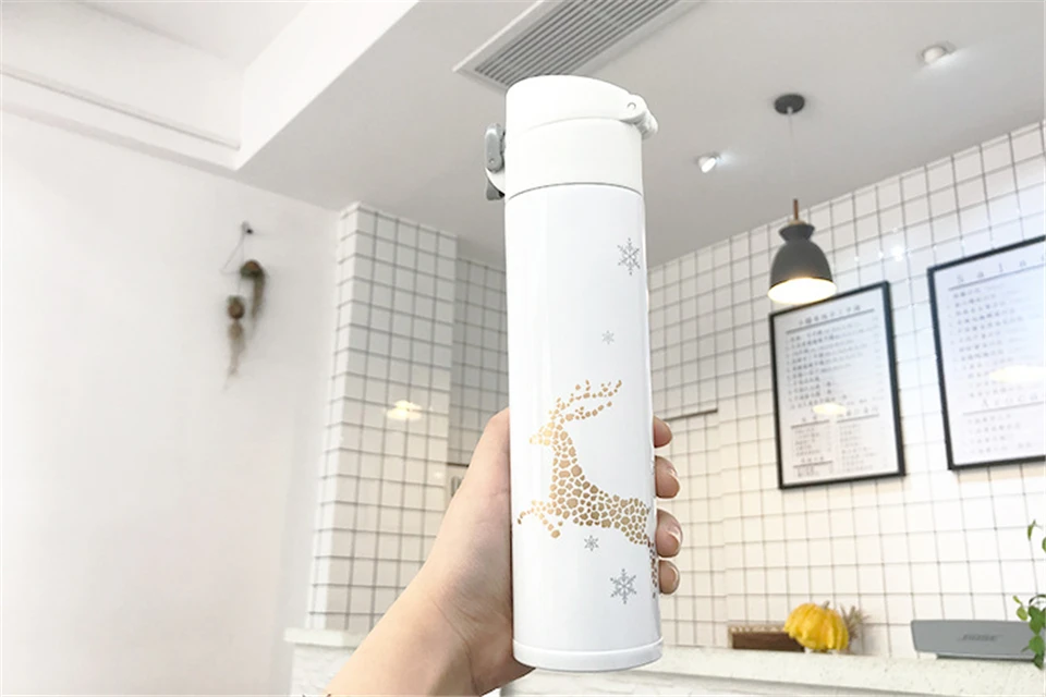 Термос из нержавеющей стали, бутылка для воды, вакуумная колба для чая и кофе, Термокружка, Изолированная бутылка для воды, термос на Рождество