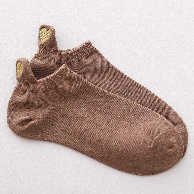 4 Fashion Socks Woman New Spring 1 Pair Ankle Socks Girls Cotton Color Novelty Women Fashion Cute Heart Casual Socks Lady - Цвет: 4