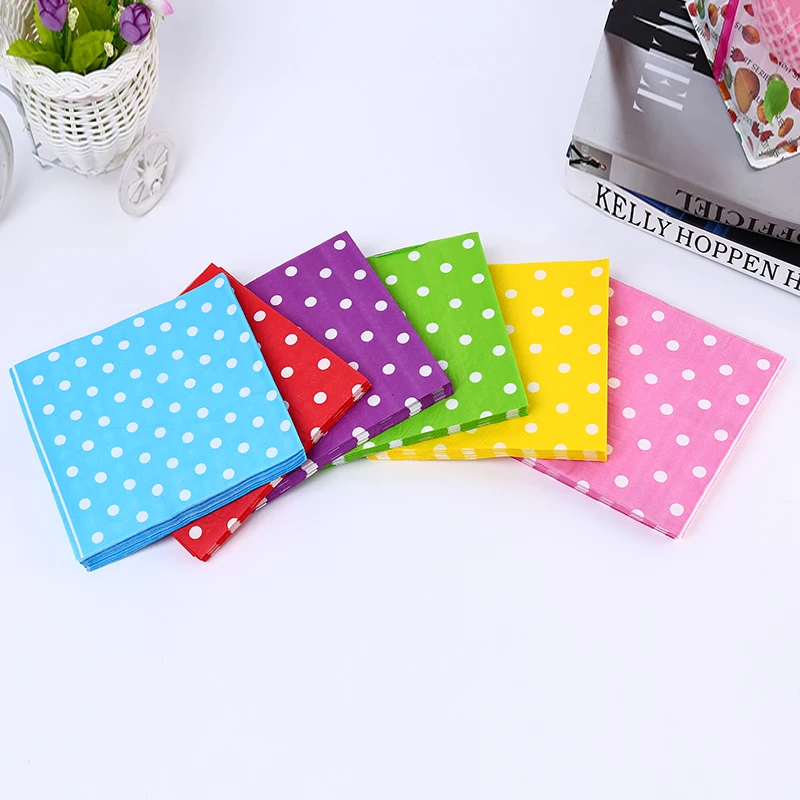 Бумажные салфетки Zilue в горошек 20 цветов|ornament supplies|dinner napkinsnapkins dot |
