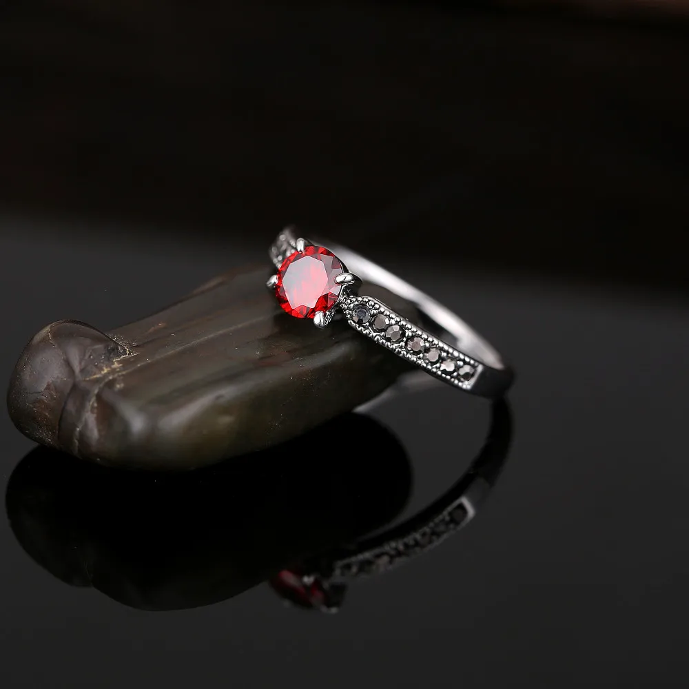 Sellsets, модное ювелирное изделие, винтажное свадебное кольцо с красным кубическим цирконием для женщин, влюбленных в жены, день рождения дочери, рождественский подарок