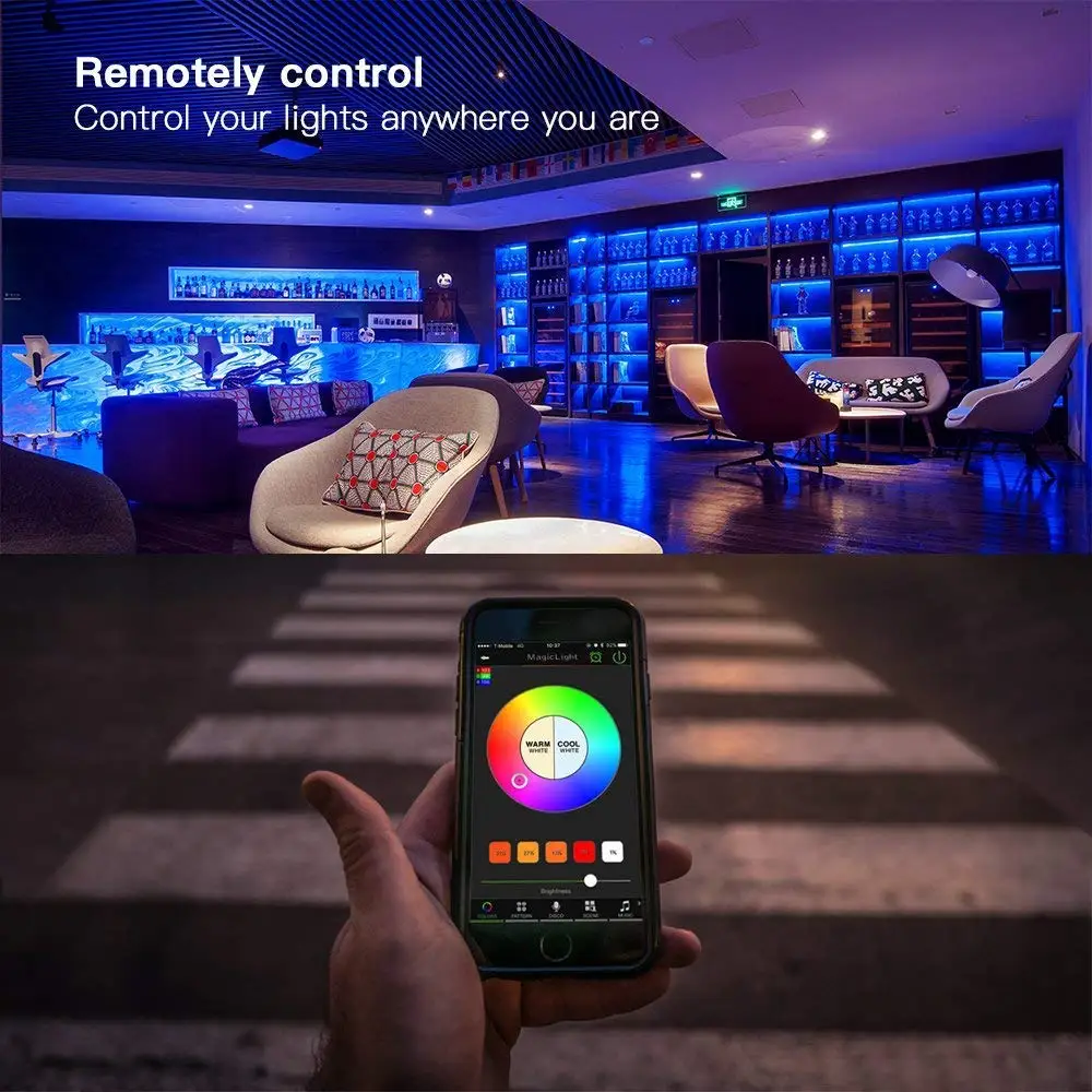 RGB RGBW RGBWW 5050 SMD Светодиодная лента для управления Wi-Fi, адаптер постоянного тока 12 В, светодиодный Диодная лента с умным управлением
