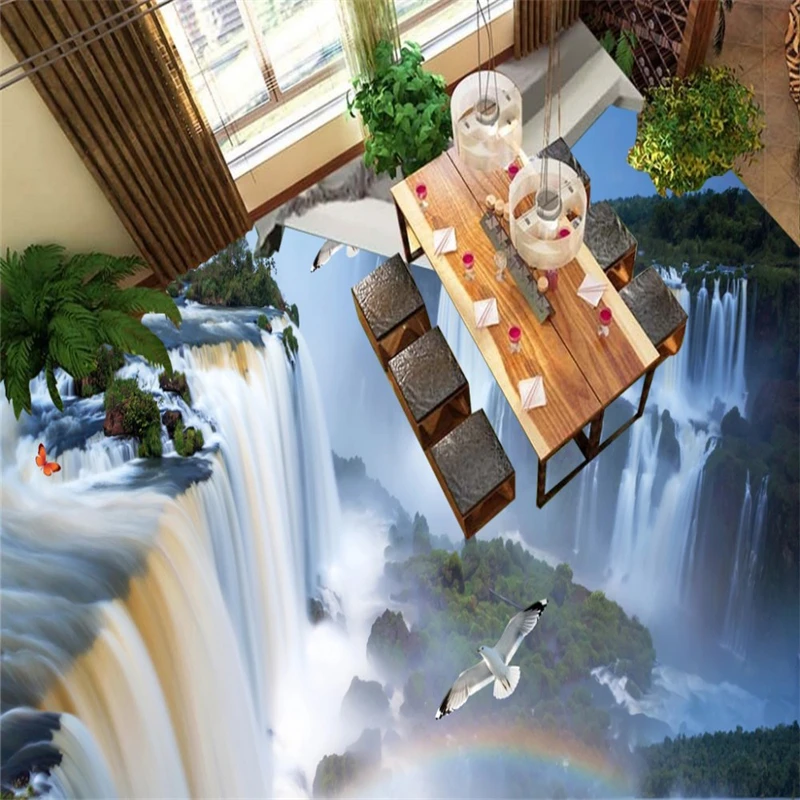 3D настенная бумага для ванной комнаты водостойкие Нескользящие ПВХ