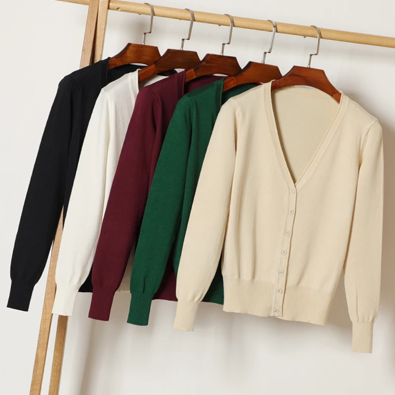 2019 plus size 3XL-6XL spring autumn cardigan women casual sweet long sleeves knitted tops V neck sweater coat |