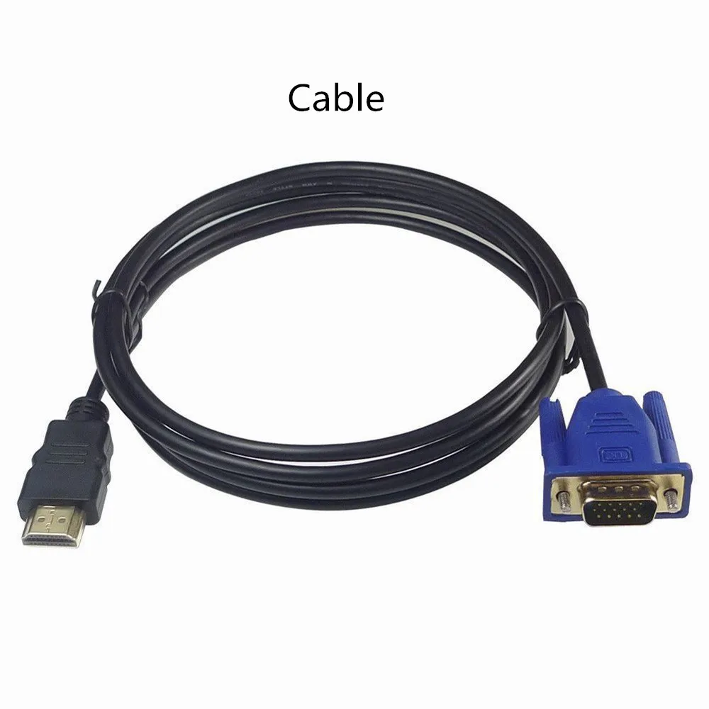 1 8 м кабель HDMI To VGA 1080P HD с аудио адаптер черный оптического кабеля|Кабели VGA| |