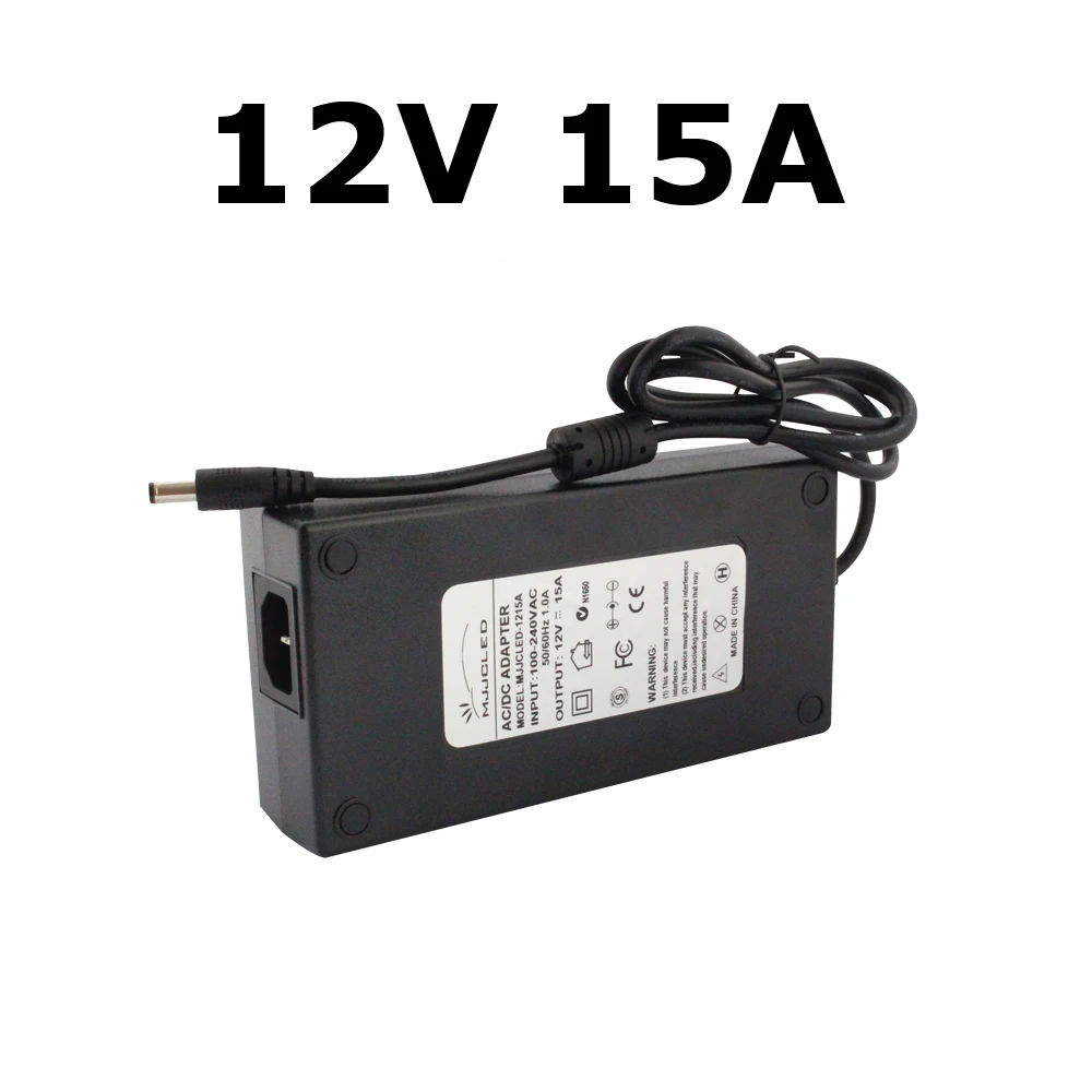 Трансформатор 220 в 12 в адаптер 12 вольт блок питания 2A 3A 4A 5A 8A AC DC 12 В светодиодный драйвер 10A 15A Питание блок для Светодиодные ленты - Цвет: 12V 15A