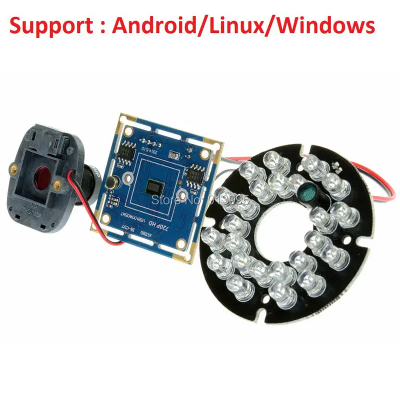 720p CMOS OV9712 MJPEG 30fps 12 мм объектив IR cut светодиодный светодиодная плата CCTV mini usb ir