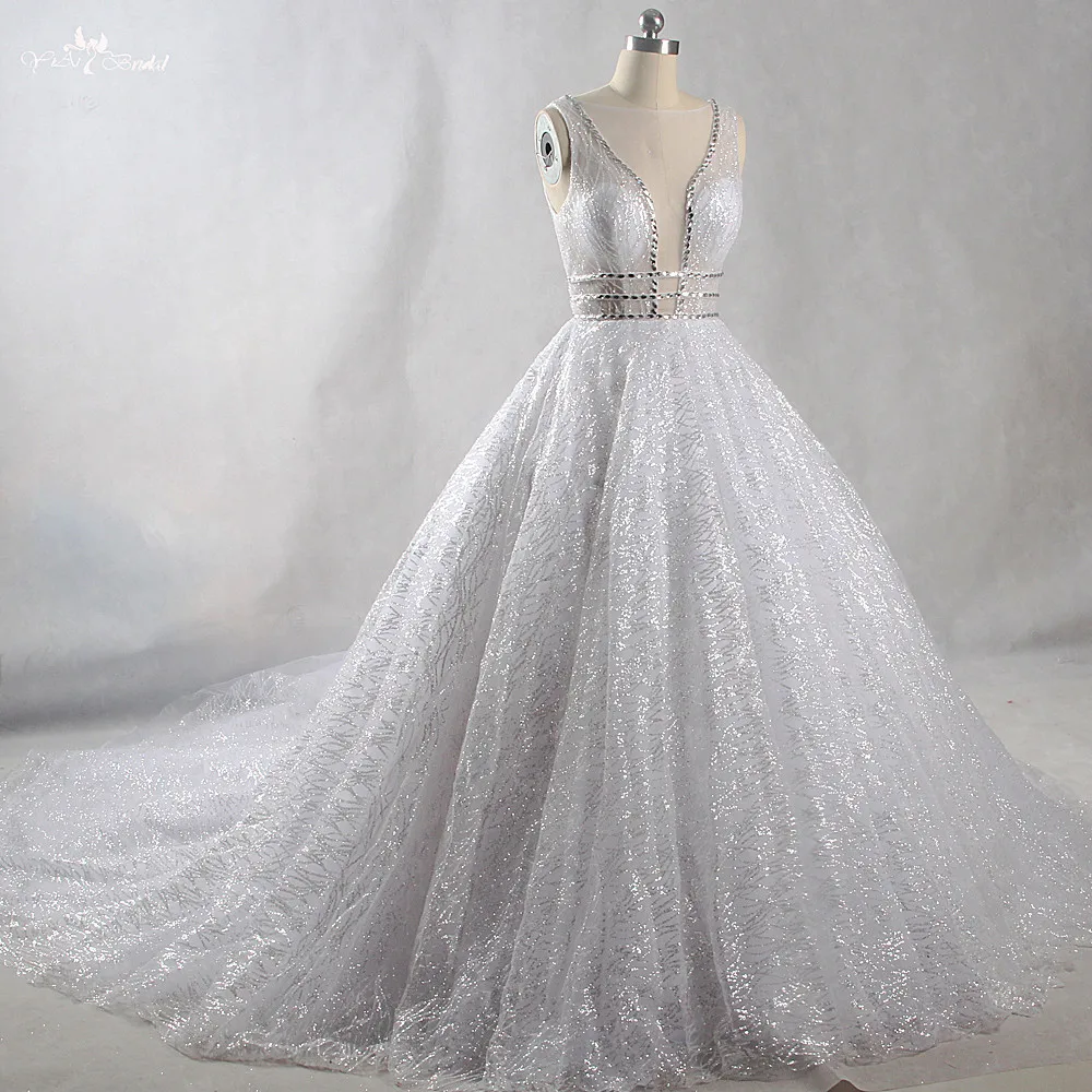 RSW1254 Yiaibridal Настоящее без рукавов Высокое качество Bling Shine юбка с блестками свадебные платья Robe De Mariee Princesse De Lux