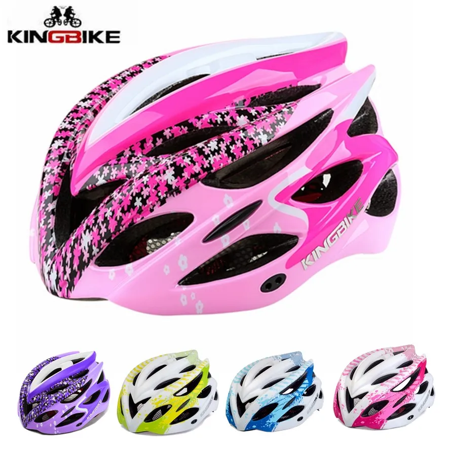 KINGBIKE, Женский велосипедный шлем, ультралегкий, eps, дорожный, горный велосипед, шлемы с козырьком, размер 56-60 см, mtb шлем, 24 Отверстия, велосипедный шлем