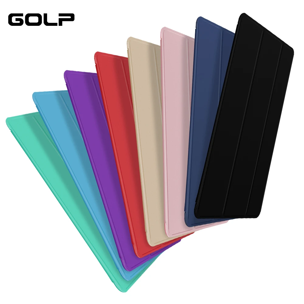 Магнитный флип-чехол-подставка для ipad air 2 Чехол, GOLP ультра тонкий из искусственной кожи+ Жесткий PC задний смарт-чехол для ipad air 2