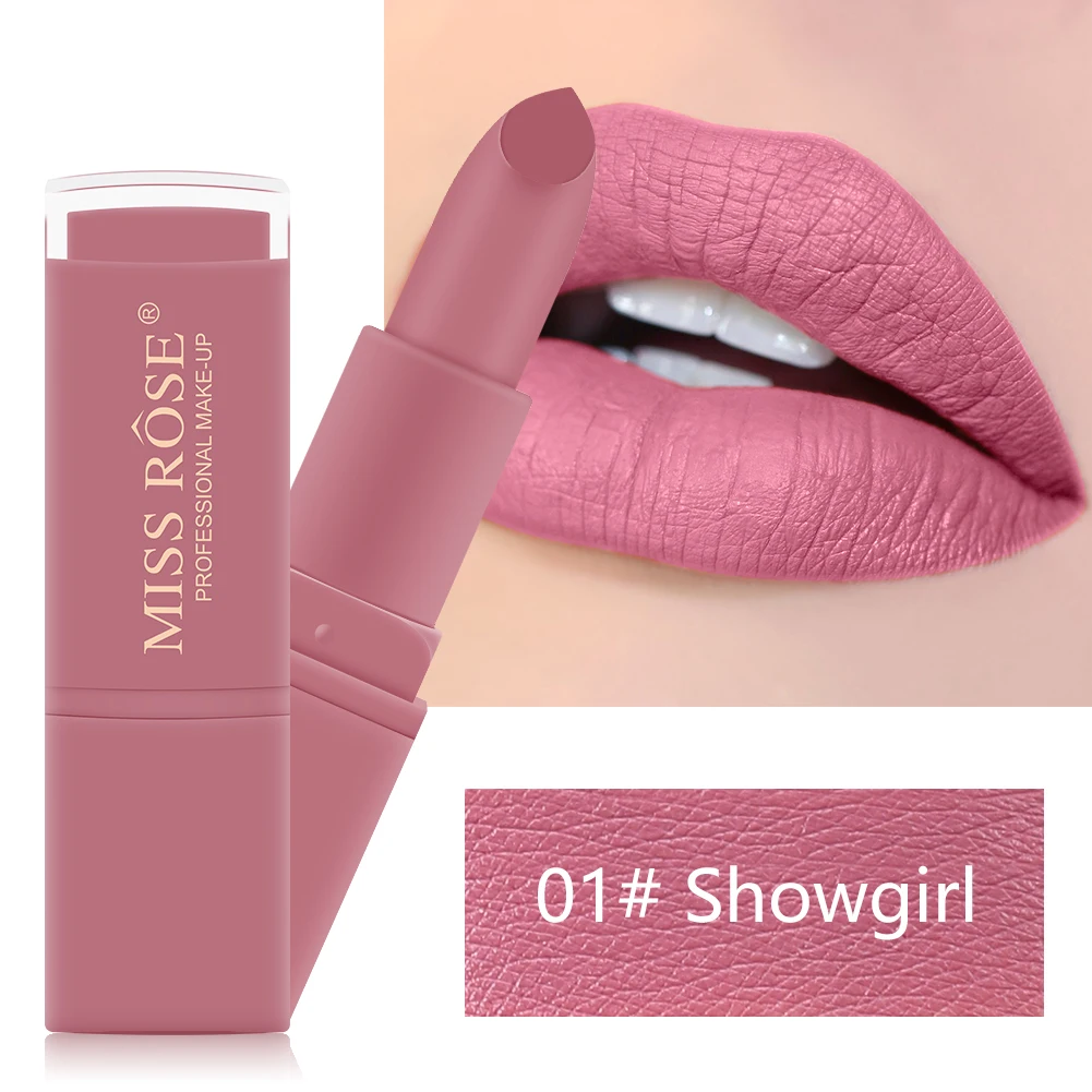 Light Yellow MISS ROSE12 цветная Сексуальная губная помада, новая матовая губная помада для макияжа, прочная водонепроницаемая бархатная губная помада, легко надеваемая губная помада, инструменты для макияжа TSLM2 - Color: Light Yellow