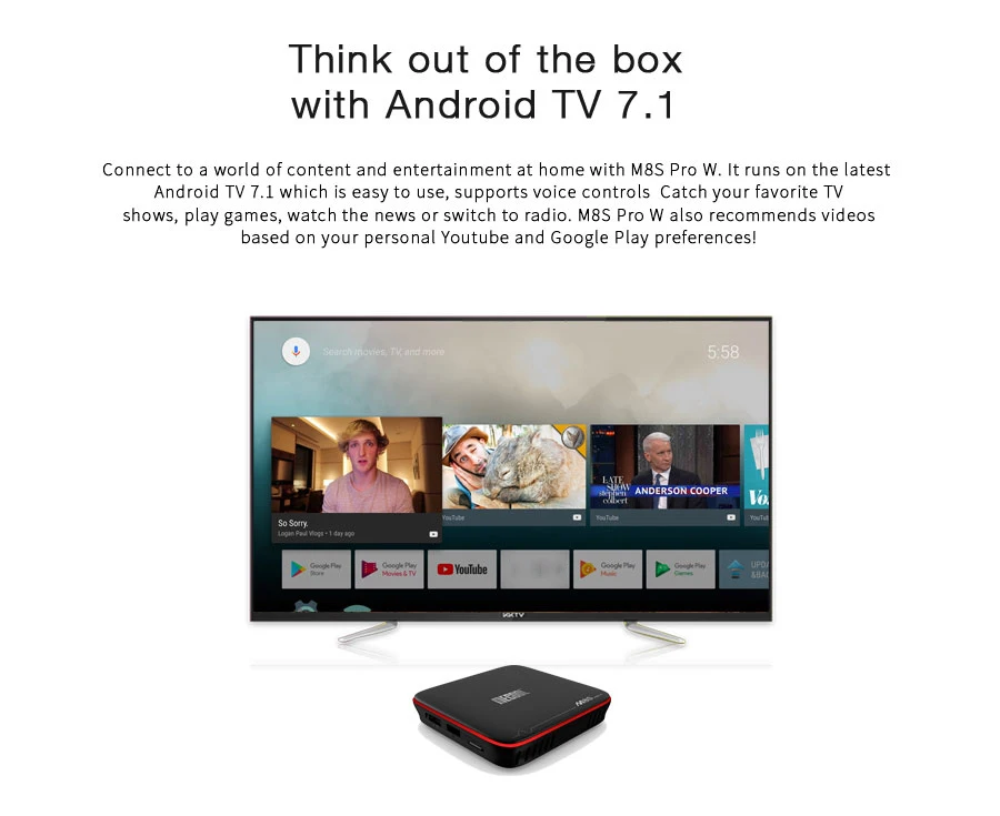 MECOOL 2G 16G Android tv Box голосовой поиск Amlogic S905W четырехъядерный WiFi ТВ-Приставка Смарт-приставка M8S PRO W приставка