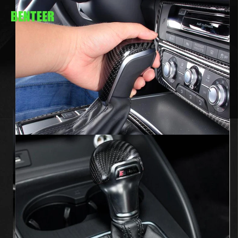 

Real carbon fiber car gear shift decoration for audi Sline A3 A4 A5 A6 A7 S3 Q3 Q5 Q7 S6 S7