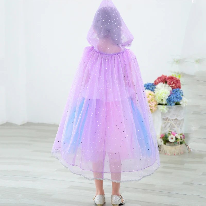 Детский плащ принцессы Белоснежка Эльза Белль Aladdin Жасмин Косплей Костюм Длинный