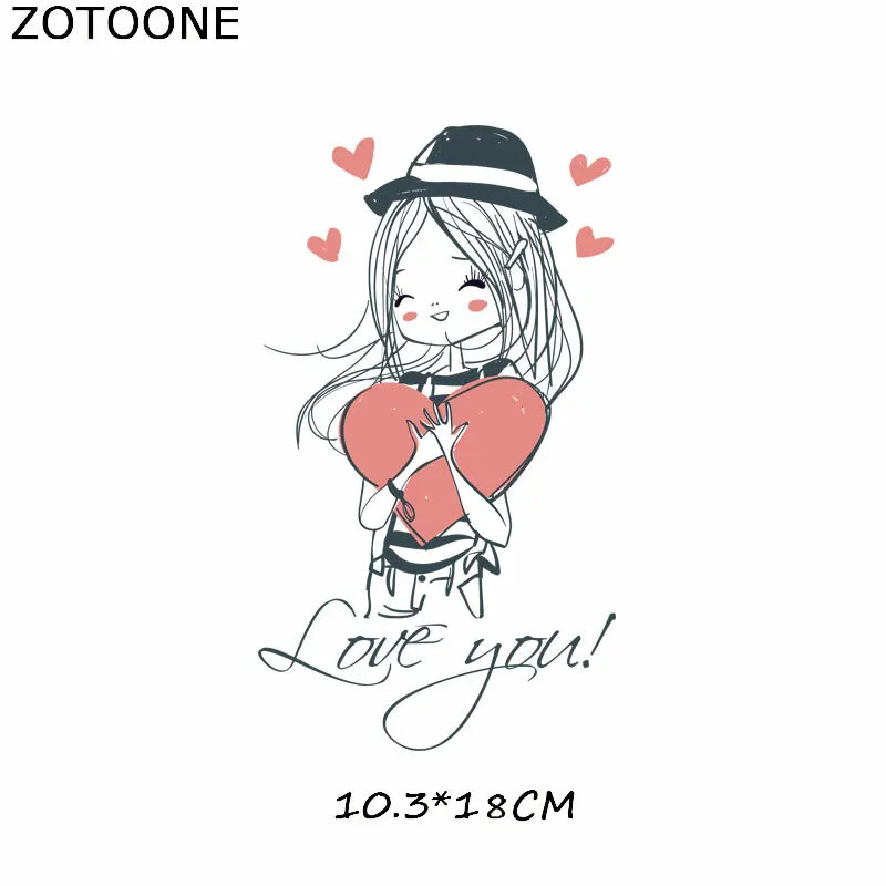 ZOTOONE нашивки с утюгом, милые нашивки для девочек, для одежды, наклейки a-уровня, моющаяся футболка с переводными картинками, аппликация, украшение, нашивка E